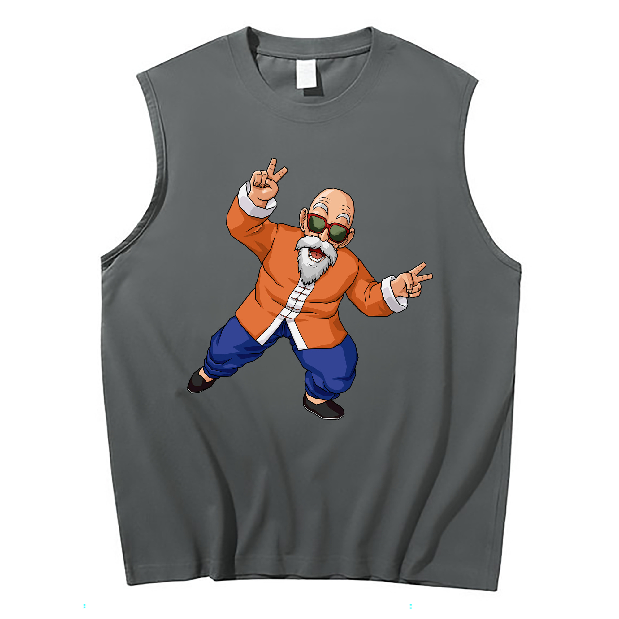 （画像用） ドラゴンボール 亀仙人（かめせんにん） DRAGON BALL Master Roshi Kame Sennin コットン100％タンクトップ（フロントプリント）